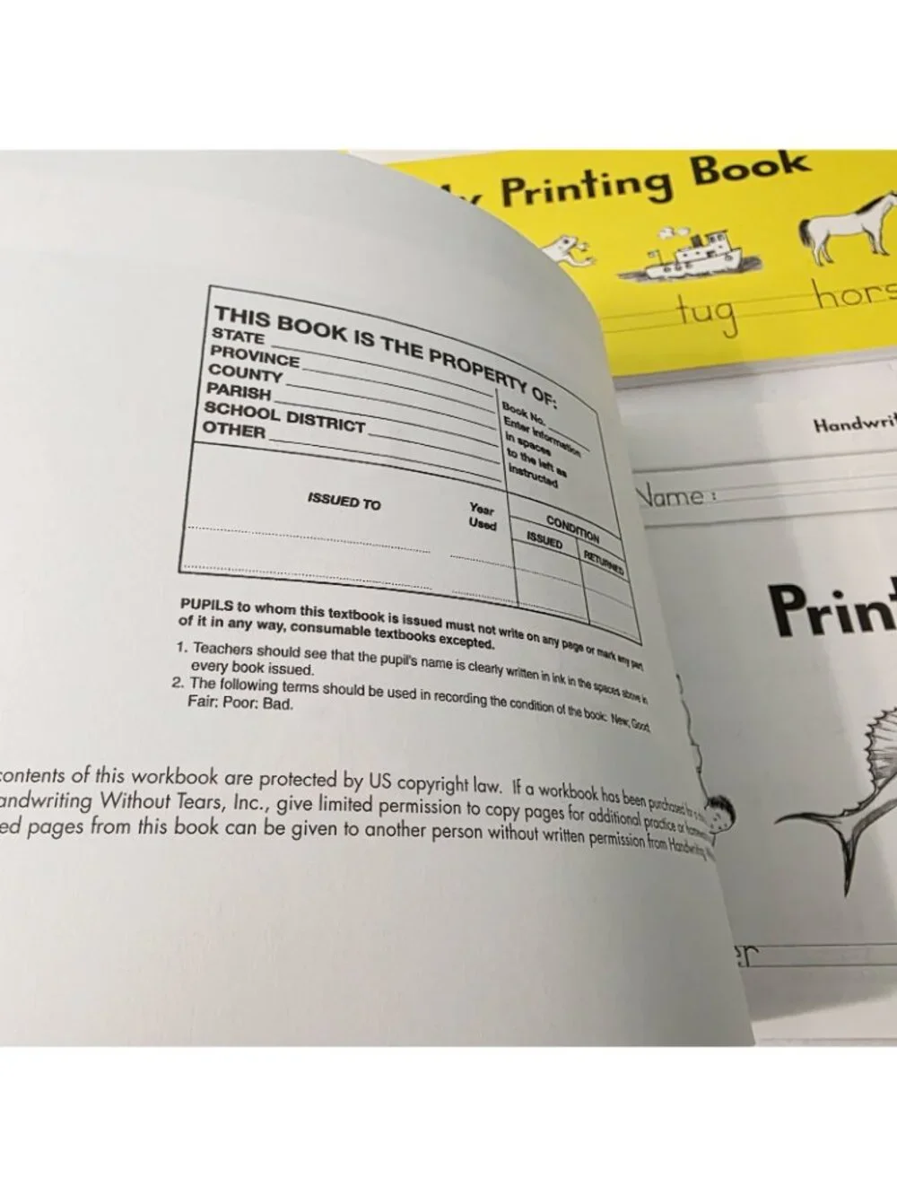 2 Handwriting Without Tears Home Schooling Practice Printing Workbooks CLEAN